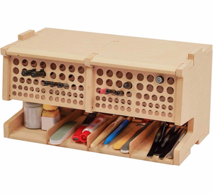 lot 9705 image: Wooden Model Kit Tool Storage Rack with 100 Holes, BrushPaint Organizer with MDF Material, Craft Supplies Storage, BrushTool Holder, Suitable for TamiyaGundam Tools, GK6 - Retail $50