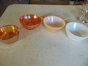 lot 3121 image: Fireking and Carnival Glass