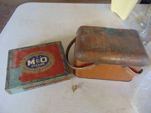 lot 3122 image: Cigar Box and Tobacco Tin