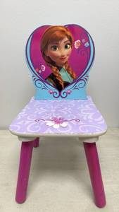 lot 2 image: Childrens Chair with Disney Character Backrest Purple Seat & Pink Legs