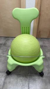 lot 17 image: Stability Ball Chair with Wheels and Back Support (Green)