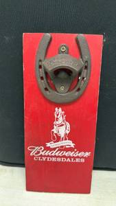lot 91 image: Budweiser Clydesdales Horseshoe Bottle Opener (Wall Mount)
