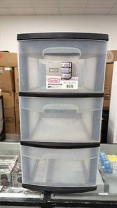 lot 202 image: Sterilite 3-Drawer Cart Storage Organizer 16x12x25 inches