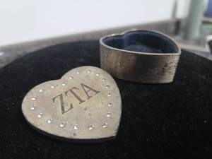 lot 295 image: ZTA Heart-Shaped Jewelry Box with Rhinestone Accents