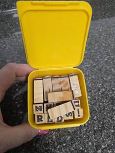 lot 356 image: Rubber Stamp Set with Yellow Storage Case