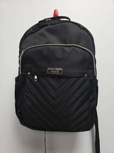 lot 376 image: Gorgeous Skyphios Black Quilted Backpack with Gold Zippers