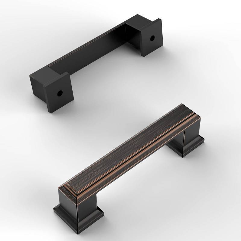lot 1028 image: Amerdeco 10 Pack Oil Rubbed Bronze Cabinet Pulls 3 Inch(76mm) Hole Center Cabinet Hardware Kitchen Cabinet Handles for Bathroom Drawer Pulls Dresser Pulls ZH0001 Retail $34