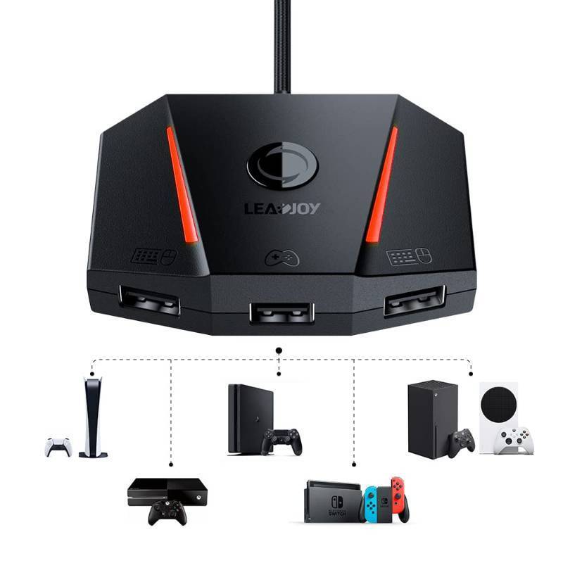 lot 1143 image: leadjoy VX2 AimBox Keyboard Mouse Adapter for PS4, Xbox One, Xbox Series XS, Nintendo Switch, MnK Converter for Playing FPS, RTS, R6, Apex Legends TR Retail $46