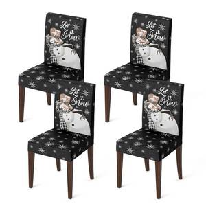 lot 1060 image: Horaldaily Christmas Black Snowman Chair Covers, Dining Decor, 4PCS - Retail $41