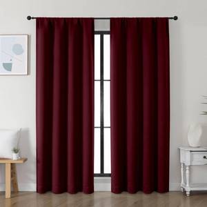 lot 1022 image: Simplebrand Burgundy Blackout Curtains 95 Inch Length for Bedroom 1 Panel - Retail $22