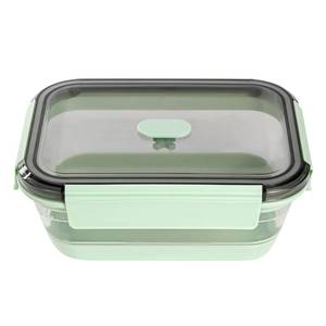lot 1052 image: Restaurantware-Fresh Hero 40 Ounce Storage Containers, 1 Durable Airtight Food Containers - Microwavable, Freezable, Green Plastic, Collapsible, Dishwashable, With Vented Lids - Retail $14