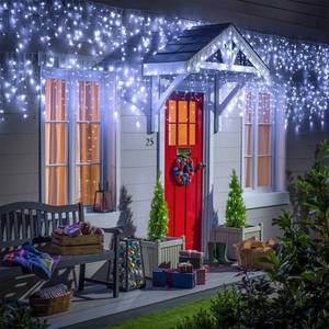 lot 1054 image: White Christmas Lights Outdoor 66ft 640 LED Icicle Lights for Outside House - Retail $40