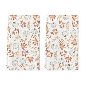 lot 1128 image: Artoid Mode Orange Leaves Fall Kitchen Towels Set of 2 18x26 Inch - Retail $12