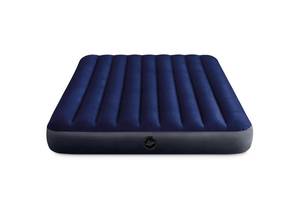lot 1140 image: Intex Classic Downy Airbed Set with 2 Pillows and Double Quick Hand Pump, Queen - Retail $35