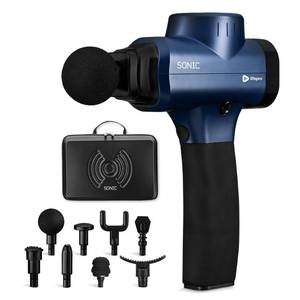 lot 1151 image: LifePro Sonic Massage Gun Percussion Muscle Massager, 8 Heads & 5 Speeds - Retail $60