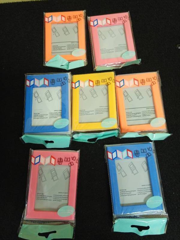 lot 2024 image: Colorful Photo Frame Set - Pink, Orange, Yellow, and Blue Retail $12