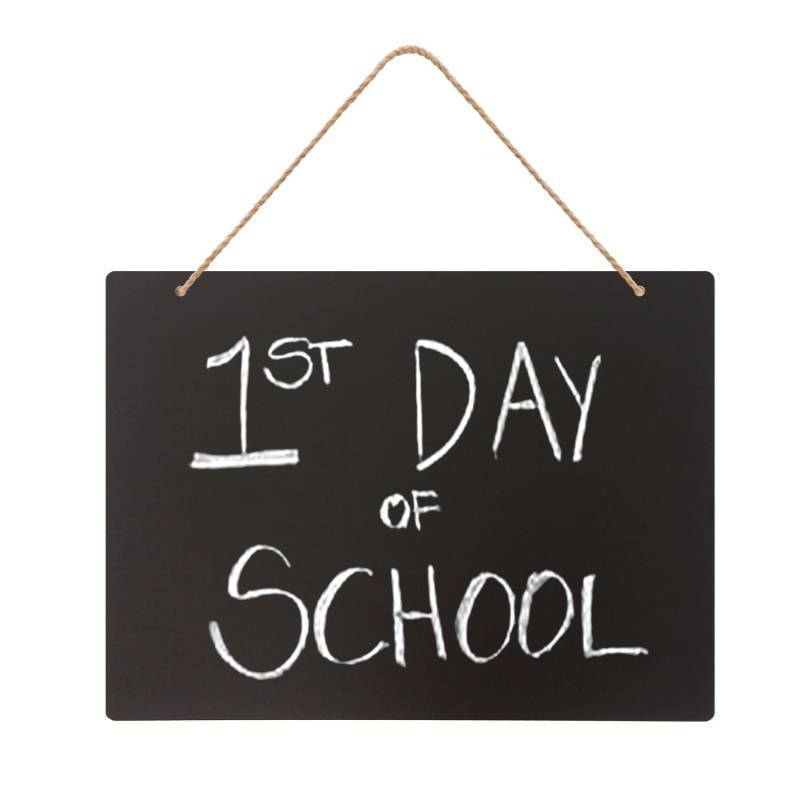 lot 2033 image: 2 NEWNEWSHOW 8.5 x 24 Inch Erasable Message Board Sign with Hanging String, Store Signs Chalkboard, Menu Chalkboard, Message Board, Bar and Special Event Decorations, Double-Sided Painting Retail $10.00