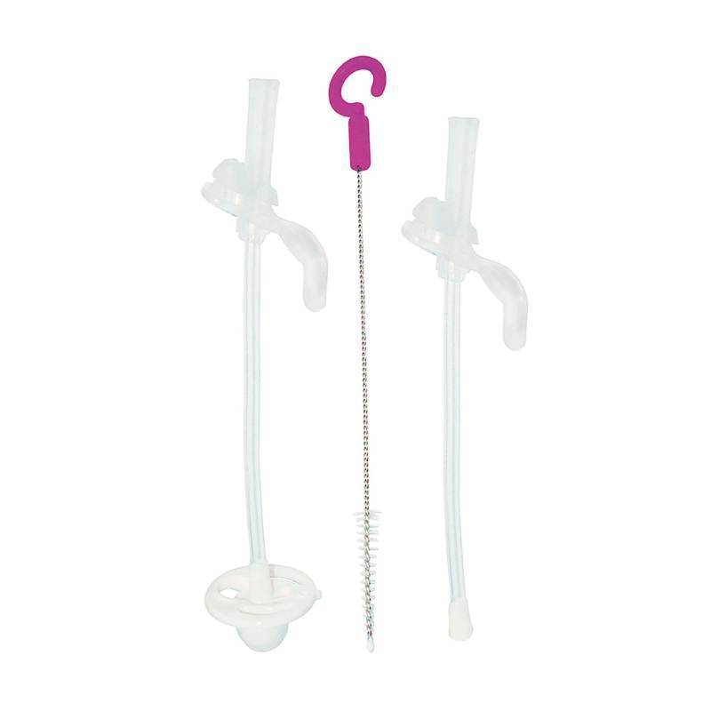 lot 2018 image: b.box Sippy Cup Replacement Straw Pack Includes 1 Replacement Straw, 1 Replacement Straw with Weight, 1 Cleaning Brush. Fits b.box Sippy Cups. Retail $14