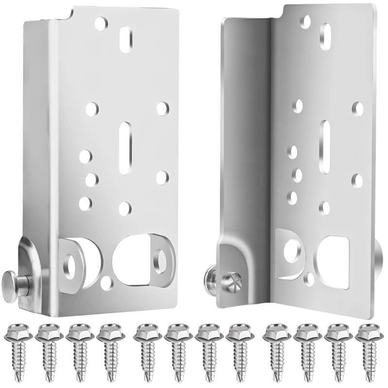 lot 2058 image: Garage Door Bottom Lifting Brackets, Bottom Brackets for 2 Track with 716 Diameter Garage Door Stem Rollers with Bolts - Retail $10