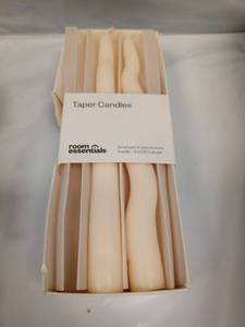lot 2057 image: 6pk Taper Candle Set White Wavy - Room Essentials - Retail $10