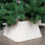 Blissun Christmas Tree Collar, Plastic Rattan Xmas Tree Ring, Farmhouse Christmas Tree Collar, Christmas Tree Skirt for Artificial Christmas Trees Decoration, White - Retail: $67