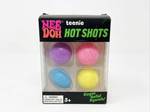 Schylling Nee Doh Teenie Hot Shots Super Solid Squish Sports Balls 4-Pack