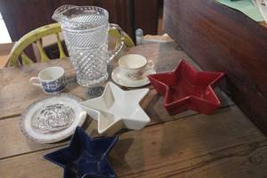 lot 5221 image: Vtg. Cut Glass Pitcher and More