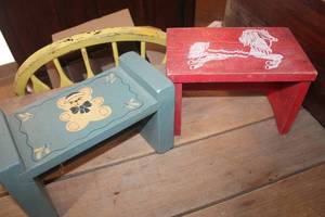 lot 5224 image: Vintage Wood Step Stools
