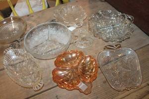 lot 5265 image: Vintage Glass Relish Dishes and More