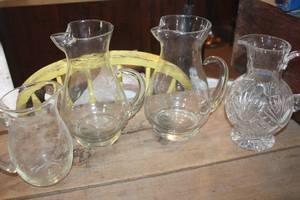 lot 5274 image: Vintage Lead Crystal Pitcher and More
