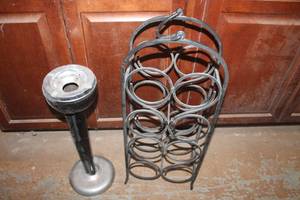 lot 5296 image: Vintage Stand Ashtray and Wine Rack