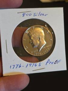 lot 6 image: Kennedy Bicentennial silver proof half dollar
