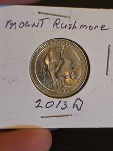lot 27 image: 2013-D America the Beautiful Mount Rushmore quarter