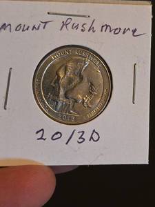 lot 28 image: 2013-D America the Beautiful Mount Rushmore quarter