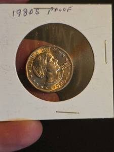 lot 34 image: 1980-S Proof Susan B Anthony dollar