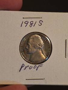 lot 43 image: 1981-S Jefferson Proof nickle