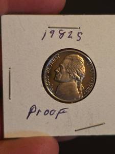 lot 44 image: 1982-S Jefferson Proof nickle