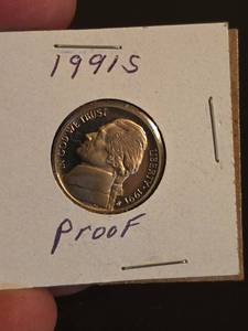 lot 46 image: 1991-S Jefferson Proof nickle