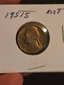 lot 49 image: 1951-S Jefferson nickle