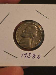 lot 59 image: 1958-D Jefferson nickle