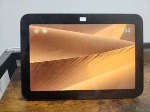 lot 21916 image: Amazon Smart Display w Fabric Speaker Back, Camera Slider & Power Adapter
