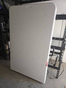 lot 21942 image: Cosco Folding Table w Plastic Top, Steel Frame &amp Carry Handle