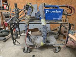 lot 8811 image: Thermion Welding System on Wheeled Cart w Hoses  Model Precision Arc 4.8