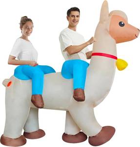 lot 191769 image: Funny 2-Person Inflatable llama Costume Dual Person Team-Building Alpaca Blow Up SuitOutfit for AdultsHalloweenCosplayMardi Gras