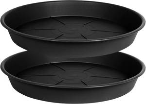 lot 191771 image: OVZILKI 2 Pack of Plant Saucer 16 inch, Black Plastic Flower Plant Pot Saucer, Heavy Duty Plant Drip Trays Saucers for Indoor, Plant Water Tray for Planters