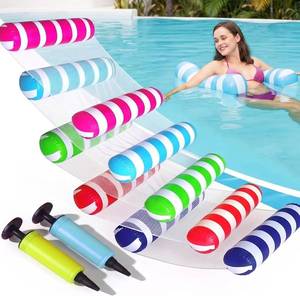 lot 191781 image: 4 Pack Inflatable Pool Floats Adult Size Water Hammock,Hammock Floats for Adults,4-in-1 Multi-Purpose Pool Floating Toys,Pool Rafts Lounge Chairs Floaties,for Adults Vacation Fun and Rest