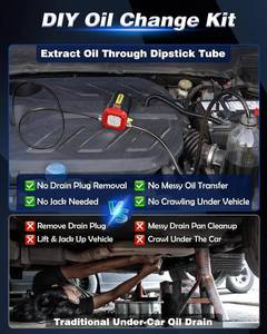 lot 191809 image: Oil Extractor Pump 12V 80W, Upgraded DIY Oil Change Pump w Auto Overload Red