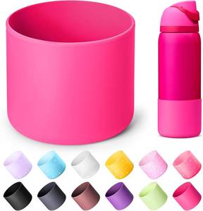 lot 291686 image: Silicone Water Bottle Boot for Owala 32oz, Anti-Slip Protective Sleeve for Owala Twist & FreeSip & Flip Stainless Steel Water Bottle, Boot Bottom Base for Owala (Rose Red)