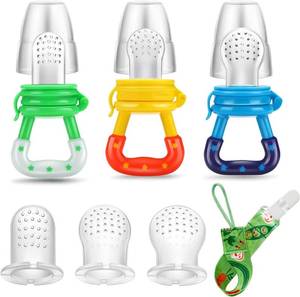 lot 291711 image: PandaEar 3 Pack Silicone Baby Fruit Feeder, Fresh Food Teether Pacifier