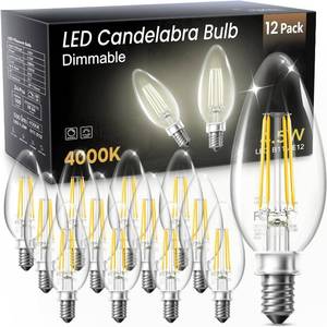 lot 291726 image: TJOY Candelabra LED Bulbs, E12 60W Equivalent Dimmable for Chandelier Light